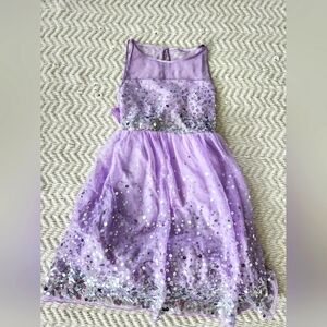 Crystal Doll Sequin Sparkling Purple Kids Dress Girls Size 14